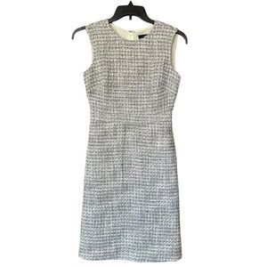 J.Crew Metallic Cream Silver Tweed Wool Blend Tank Sleeveless Sheath Dress 2